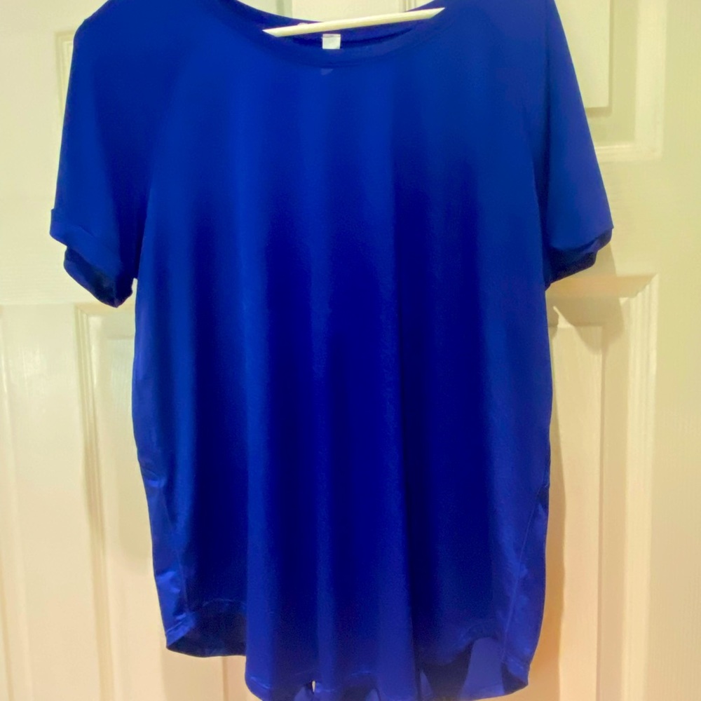 Lululemon Open Up Tie Back Tee. Sz 10 Color Larkspur